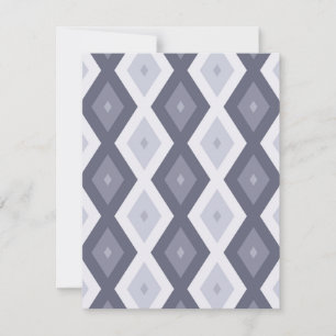 Farbtöne des blauen Rautenmusters RSVP Karte