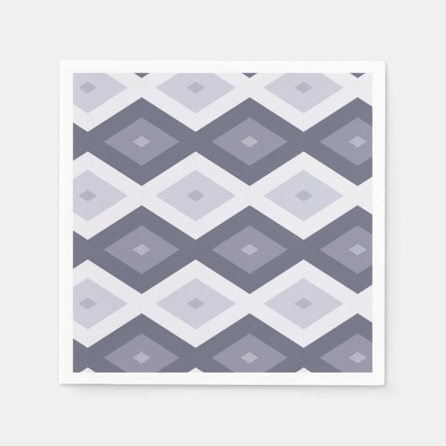 Farbtöne des blauen Rautenmusters Serviette (Vorderseite)