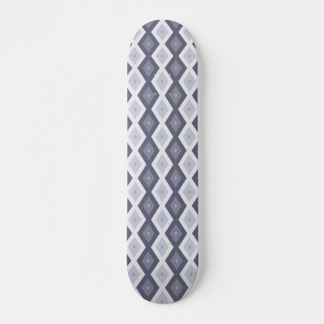 Farbtöne des blauen Rautenmusters Skateboard (Vorne)
