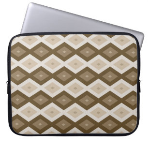 Farbtöne des braunen Rautenmusters Laptopschutzhülle