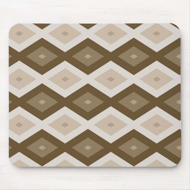 Farbtöne des braunen Rautenmusters Mousepad (Vorne)