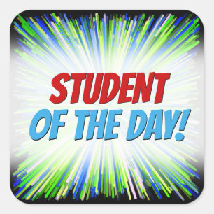 Farbtöne des Burst Patterns für grüne und blaue Li Quadratischer Aufkleber