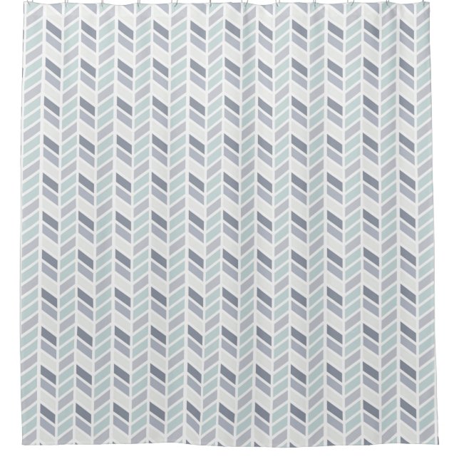 Farbtöne des Designs für Graue und Blaue Ringbein Duschvorhang (Vorderseite)