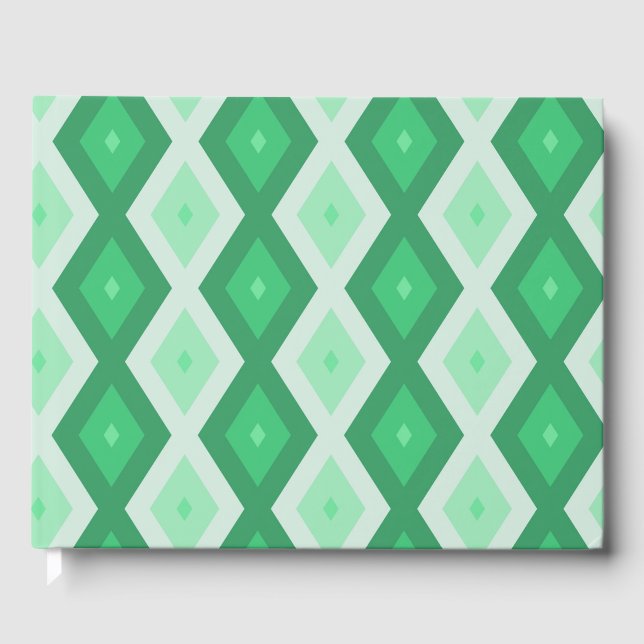 Farbtöne des grünen Diamantmusters Gästebuch (Vorderseite)