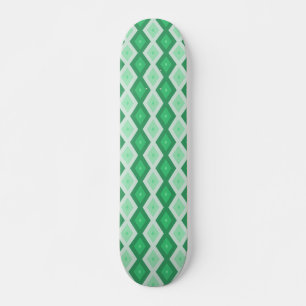 Farbtöne des grünen Diamantmusters Skateboard