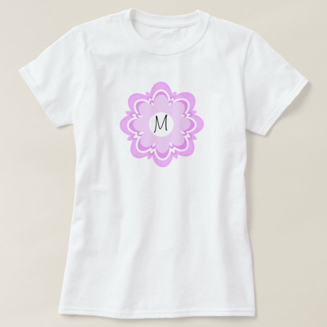 Farbtöne des Lila Musters für Blumenmuster hinzufü T-Shirt (Design vorne)
