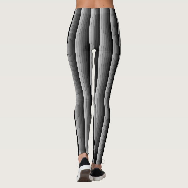 Farbtöne des Musters "Graue Streifen" Leggings (Rückseite)