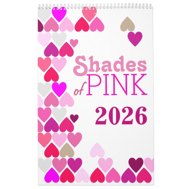 Farbtöne des rosa Kalenders Kalender (Titelbild)