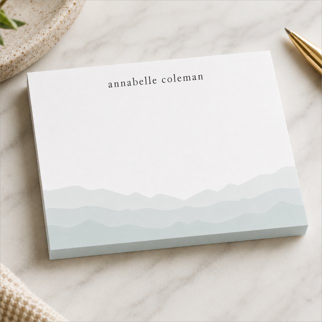 Farbtöne Farbe Grün Ombre Elegant Post-it Klebezettel (Personalized blue watercolor Post-it Notes with a soft ombre landscape detail for desks.)