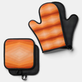 Farbtöne geometrischer Abstrakter Kunst Ofenhandschuh & Topflappen-Set