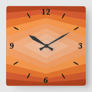 Farbtöne geometrischer Abstrakter Kunst Quadratische Wanduhr