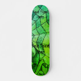 Farbtöne grüner Zickzack cobweb-abstrakter Retro-K Skateboard