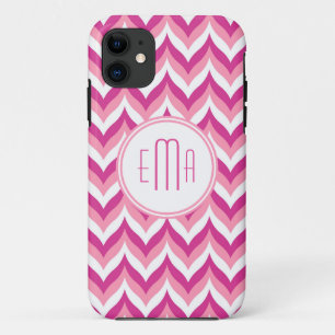 Farbtöne in rosa und weißem Zigzag Zickzack Case-Mate iPhone Hülle