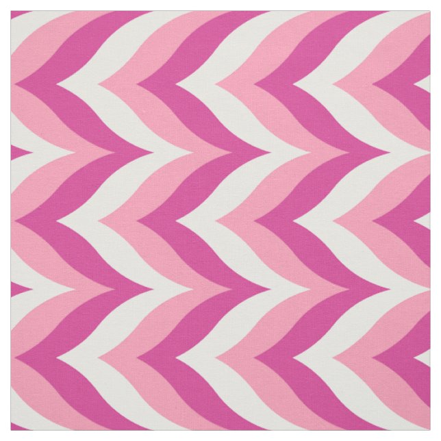 Farbtöne in rosa und weißem Zigzag Zickzack Stoff (Muster)