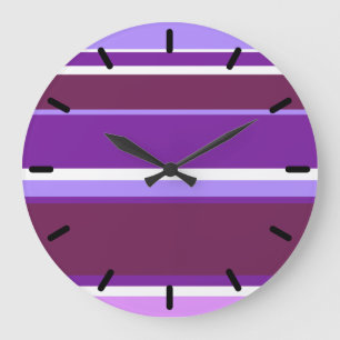 Farbtöne lila Streifen Große Wanduhr