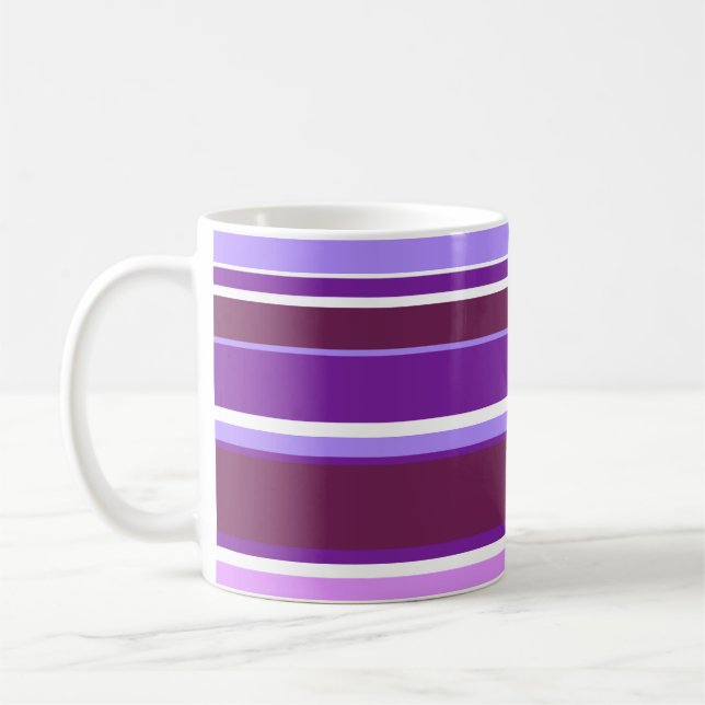 Farbtöne lila Streifen Kaffeetasse (Links)