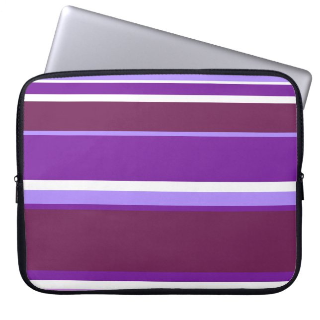Farbtöne lila Streifen Laptopschutzhülle (Vorderseite)