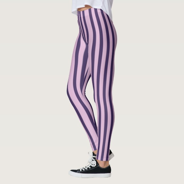 Farbtöne Lila Streifen Leggings (Links)