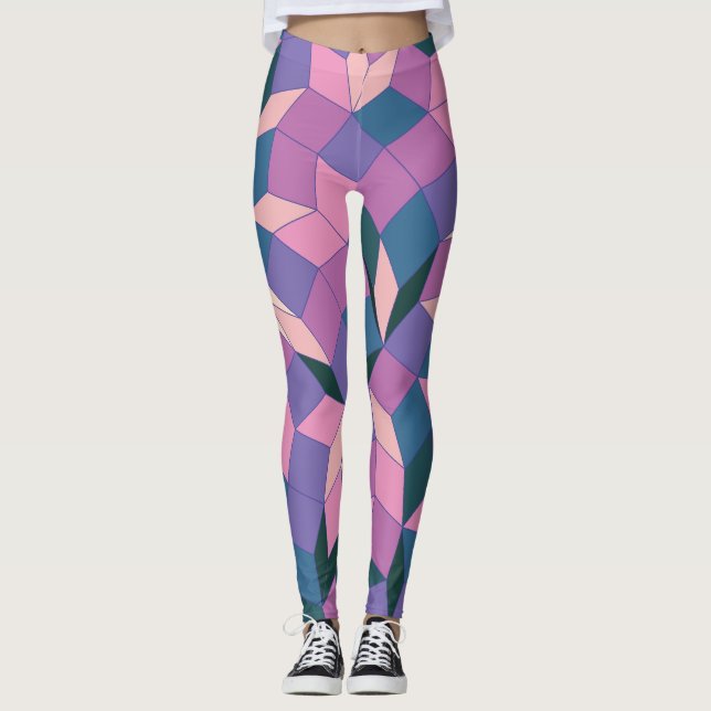 Farbtöne Lila und rosa Leggings (Vorderseite)