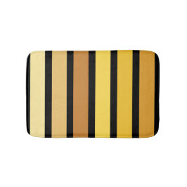Farbtöne mit goldgelben Streifen auf schwarz Badematte
