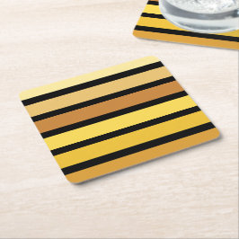 Farbtöne mit goldgelben Streifen auf schwarz Rechteckiger Pappuntersetzer