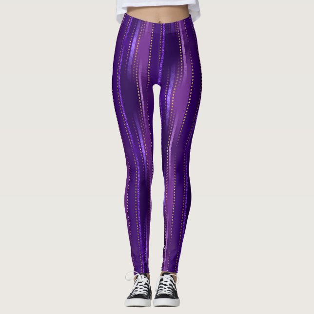 Farbtöne mit Lila Streifen Leggings (Vorderseite)