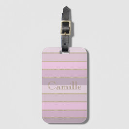 Farbtöne mit rosa Streifen personalisiert Gepäckanhänger