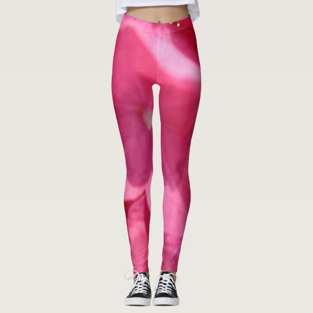 Farbtöne rosa Blume Blumenfotografie Leggings (Vorderseite)