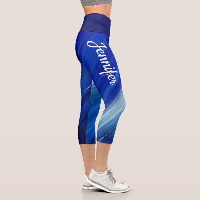 Farbtöne von blauen Pinselstrichen mit Namen Capri Leggings (Rechts)