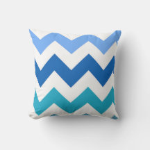 Farbtöne von Blue Zig Zag Zickzack Pillow