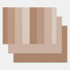Farbtöne von braunen Streifen Geschenkpapier Set