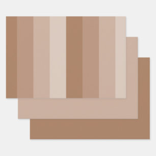 Farbtöne von braunen Streifen Geschenkpapier Set