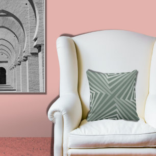 Farbtöne von Grau, gestreiftes Muster - Drehkissen Kissen