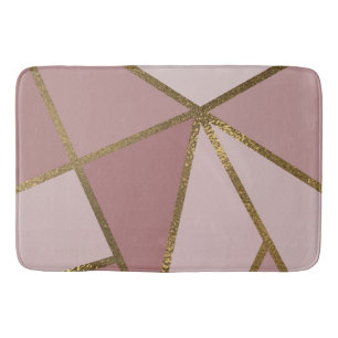 Farbtöne von Mauve Pink & Gold Bronze Geometric Gl Badematte