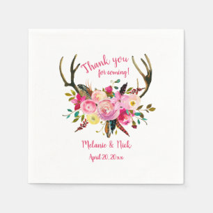 Farbtöne von rosa Blumenmotiven Brautparty Dekorat Serviette