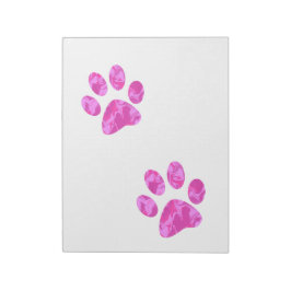 Farbtöne von rosa Paws Notizblock