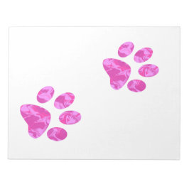 Farbtöne von rosa Paws Notizblock