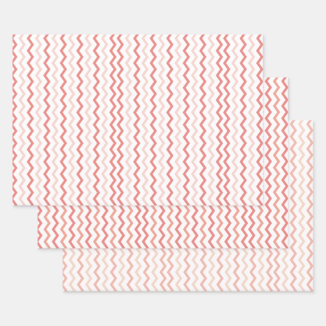 Farbtöne Zickzack Muster Moderne Geschenkpapier Set (Set)