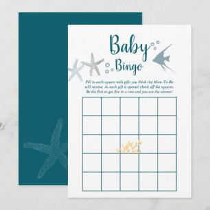 Farbtrend Under the Sea Baby Shower Bingo Einladung