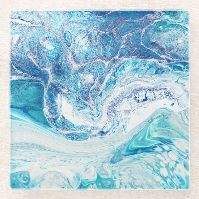 Farbüberzug: Abstrakter Acrylhintergrund Glasuntersetzer (Vorderseite)