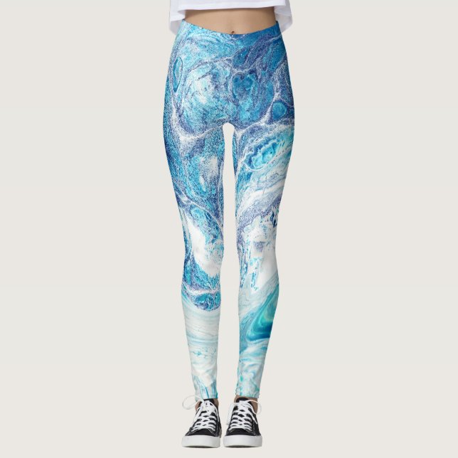 Farbüberzug: Abstrakter Acrylhintergrund Leggings (Vorderseite)