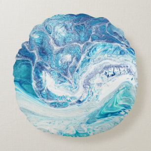 Farbüberzug: Abstrakter Acrylhintergrund Rundes Kissen