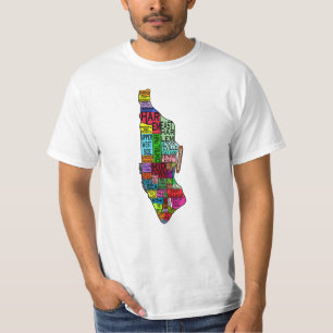 Farbunterlegte T-Shirts Manhattans NYC,