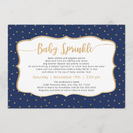 Farbveränderbares Baby Sprinkle Gold Konfetti Einladung