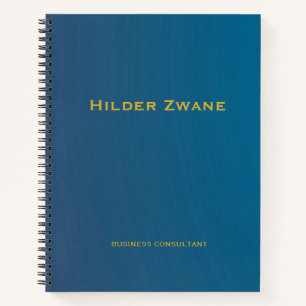 Farbverlauf Blau schlichtes Geschäft Notizbuch