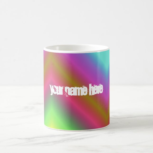 Farbverlauf colored bunt Name personalisiert Kaffe Kaffeetasse (Mittel)