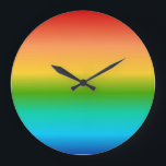 Farbverlauf des Regenbogens Große Wanduhr<br><div class="desc">Regenbogen,  bunt,  multicolor,  mehrfarbig,  farbig,  schwul,  homosexuell,  Fahne,  Gradient,  LGBT,  hübsch,  schön,  farbig,  farbig,  multikolorfarben,  homosexuell,  lesbisch,  stolz,  stolz,  bisexuell,  transgender,  Hippie,  Hippie,  Spektrum,  Farben,  hell,  lebhaft,  lebhaft,  fröhlich,  gut,  sichtbar,  prisim,  rot,  abstrakt,  prisim, ,  Orange,  gelb,  grün,  blau,  roygbiv,  regenbogen,  glatt,  modern,  zeitgemäß,  stilvoll,  Design,  Grafik, </div>