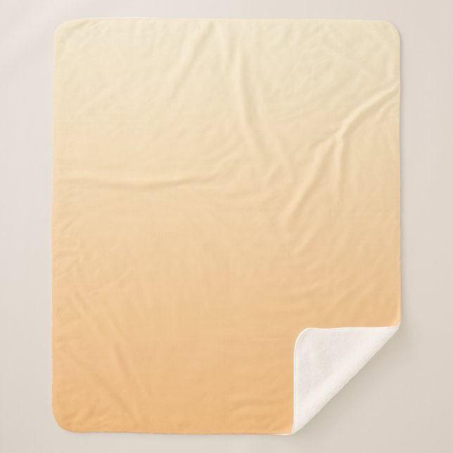 Farbverlauf Gelb und Pfirsichfarben Sherpadecke (Vorderseite)