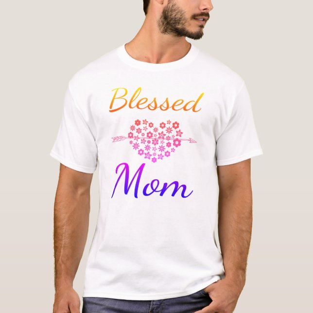 Farbverlauf Gesegnete Mama T-Shirt (Vorderseite)