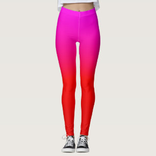 Farbverlauf Ober rosa , Scharbe , rot , rosa Leggings